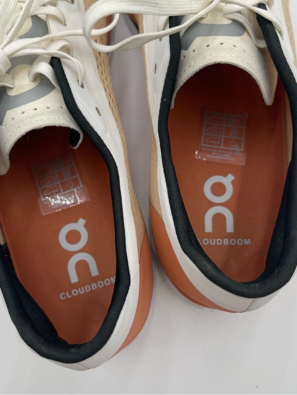On Cloudboom Women’s Running Shoes Savanna White Low Top Swiss Size 9.5 Sneakers - Picture 14 of 16